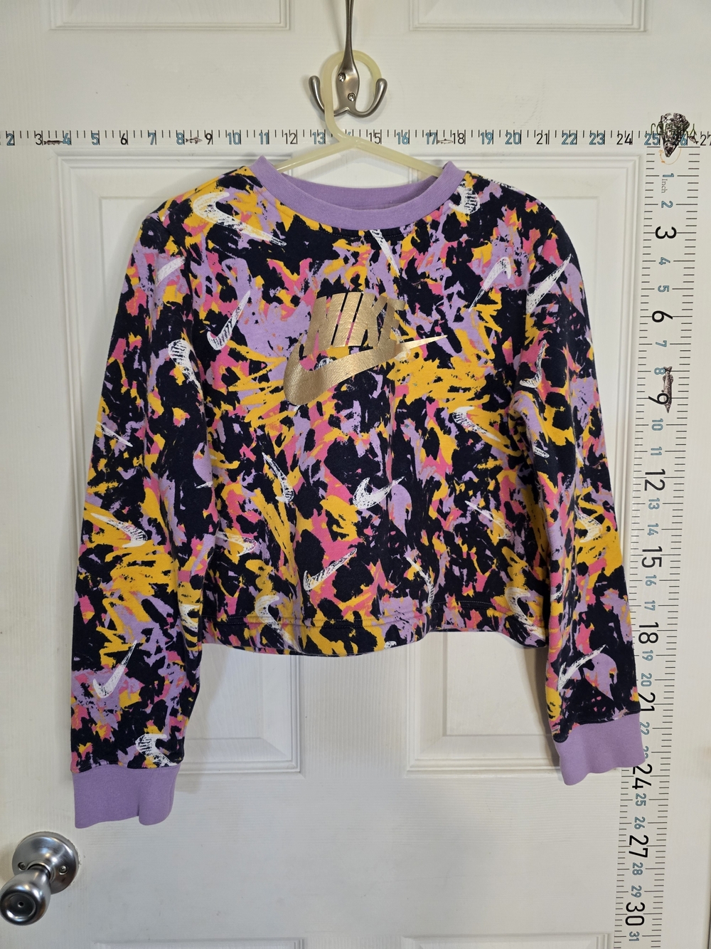 Nike Kids Multicolor Paint-Splash Cropped Sweatshirt